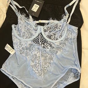 Lace bodysuit baby blue